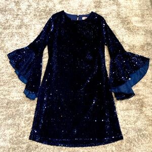 In city sequin girls dress, Navy, 13-y